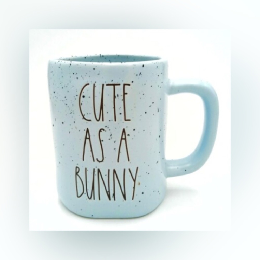 Rae Dunn Blue Speckled 'Cute As A Bunny' Mug coffee tea